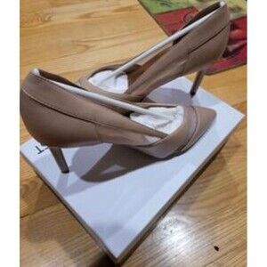 Nine West Women Evani Pointed Toe Heeled Slip-On Dress Pump Sz 8 M Light Natural